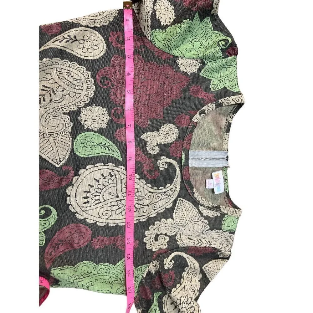 Lularoe Amelia Medium Earth tones paisley print earthy cream green muted - Picture 5 of 5